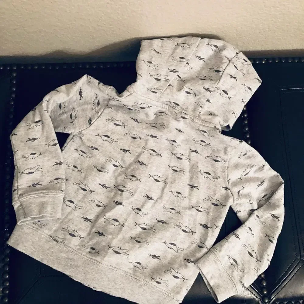 Carter’s Airplane Print Zip Hoodie Kids Jacket 24M